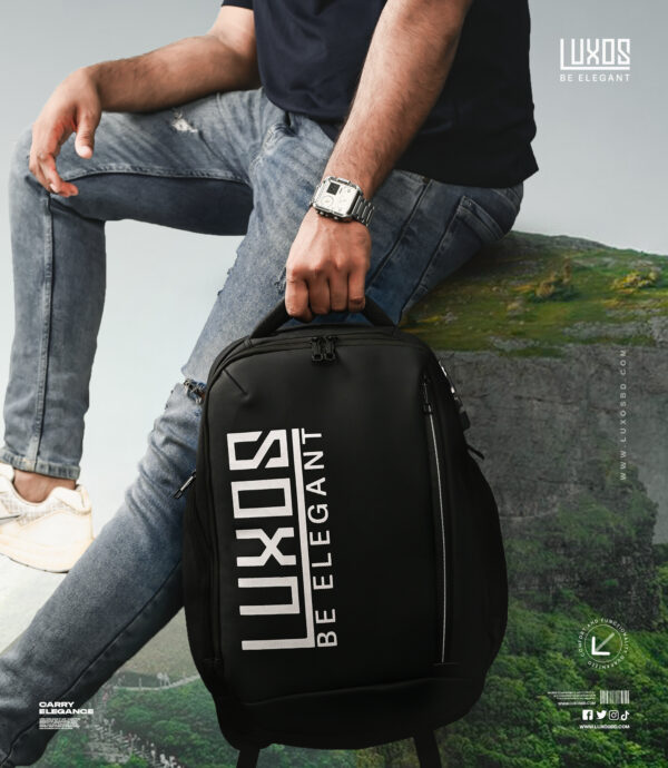 Luxos, elegant travel bags, luxury backpacks, stylish bags, lifestyle products, Bangladesh, LuxosBD, travel accessories, fashion bags, premium bags.