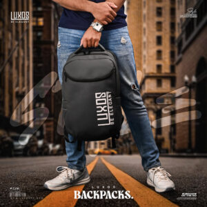 LUXOS Business Elite Backpack: "Sleek LUXOS Business Elite backpack with laptop chamber and digital lock system."